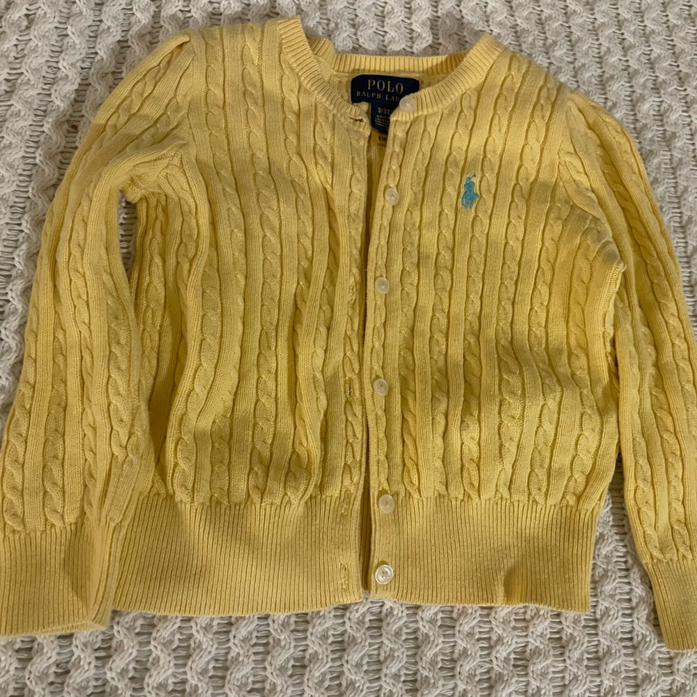 Polo by Ralph Lauren Toddler’s Yellow Cable Cardigan